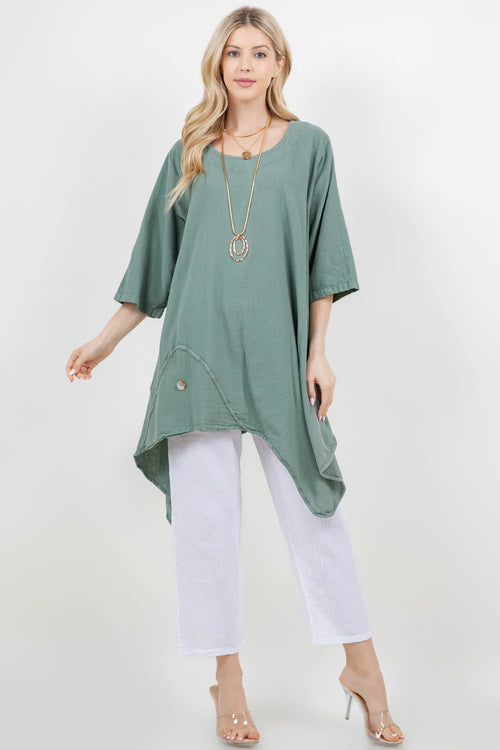 Addison Oversized Scoop Neck Flowy Tunic Top